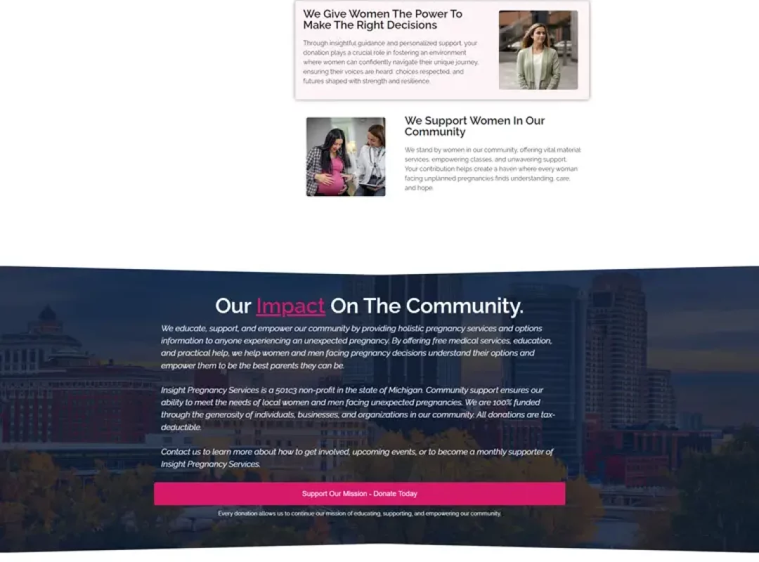 Example of a web design page created by Filla Life Media Design experts.